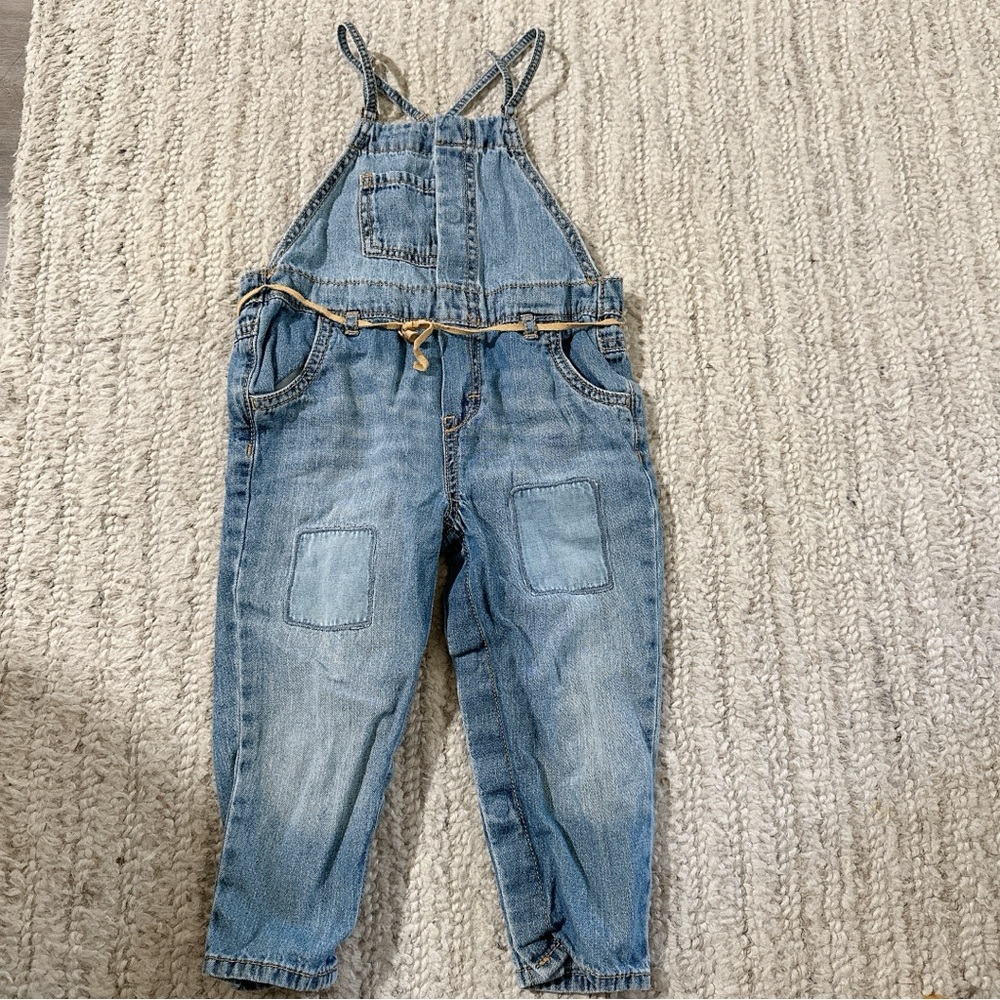Vintage Oshkosh B'gosh Baby Girl Overalls Denim Blue Jean Cotton 24 Months